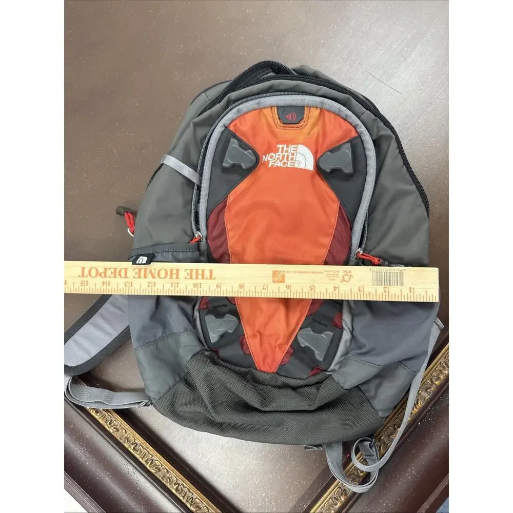 Vintage The North Face Borealis Backpack Gray Orange 2000s Y2K Hiking School
